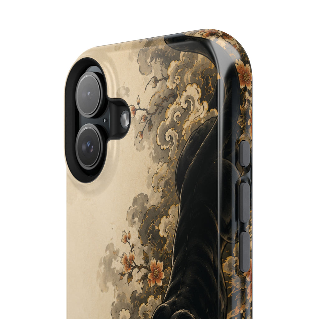 Black Panther Floral Tattoo Phone Case