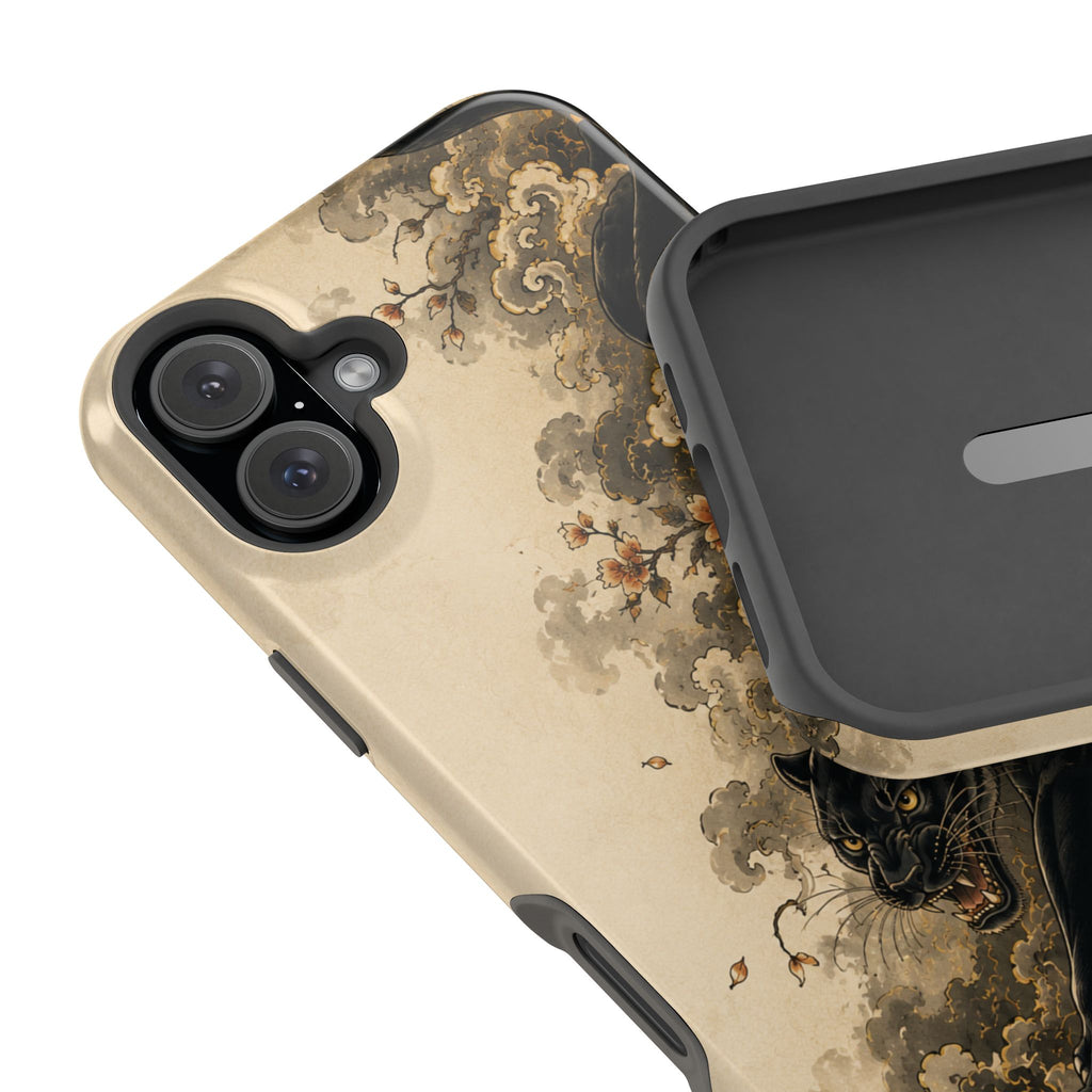 Black Panther Floral Tattoo Phone Case