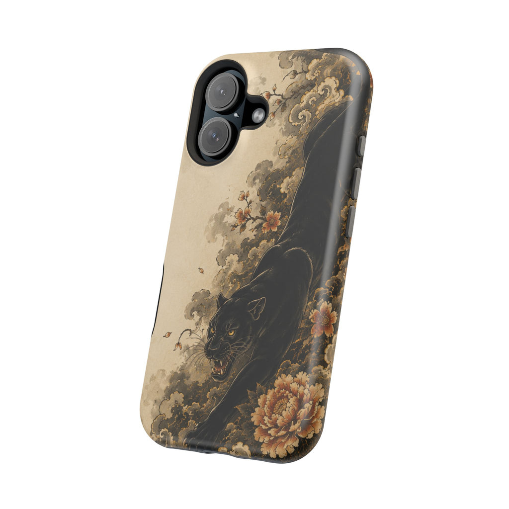 Black Panther Floral Tattoo Phone Case