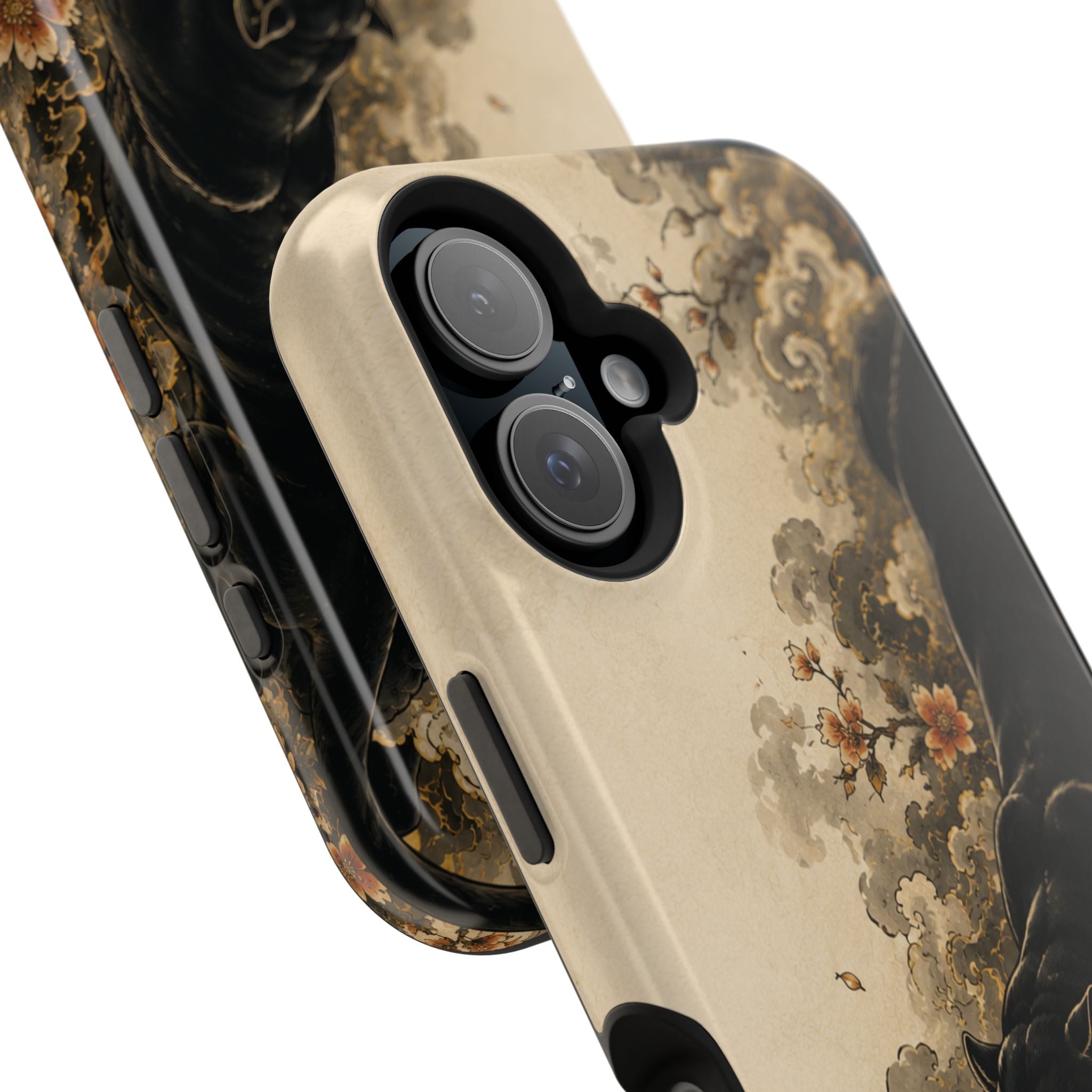 Black Panther Floral Tattoo Phone Case