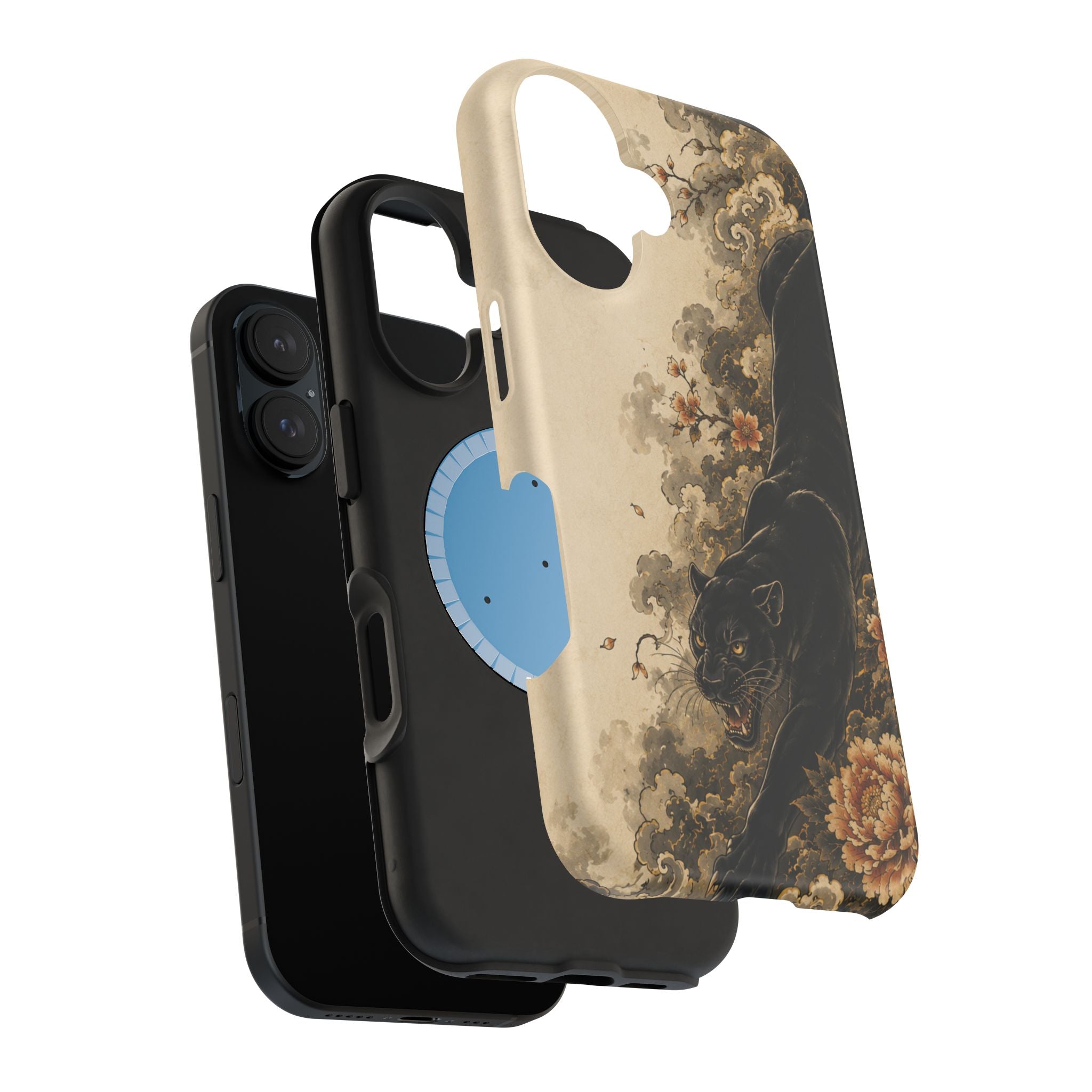 Black Panther Floral Tattoo Phone Case