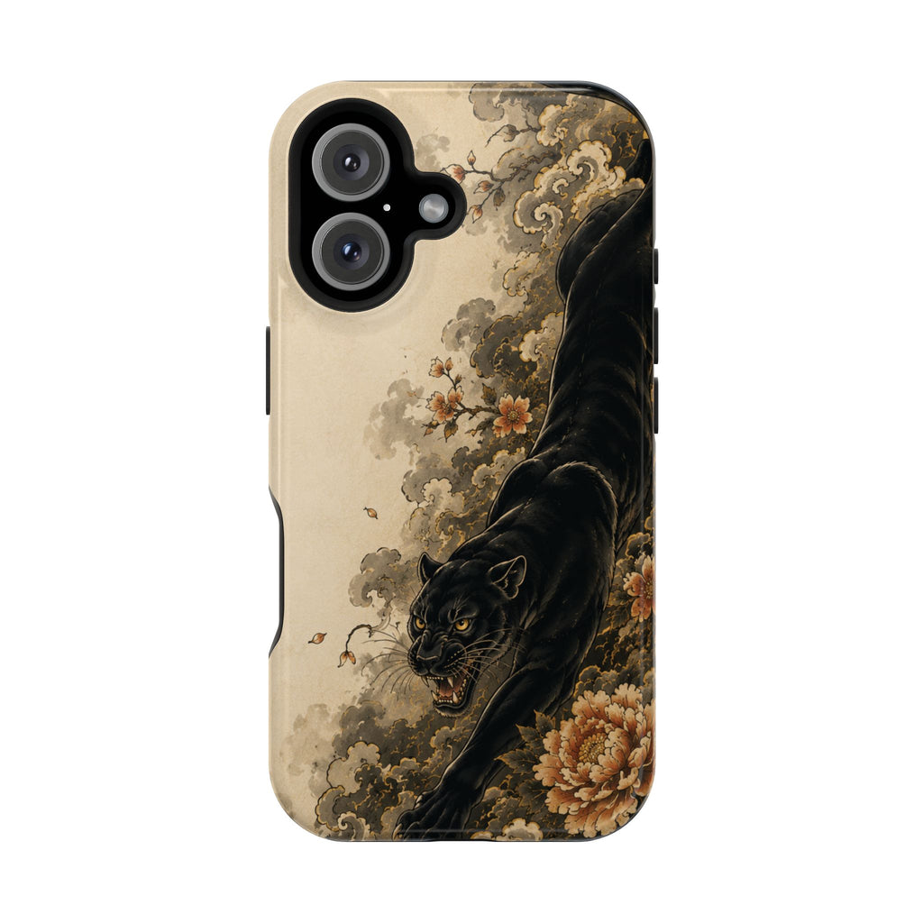 Black Panther Floral Tattoo Phone Case