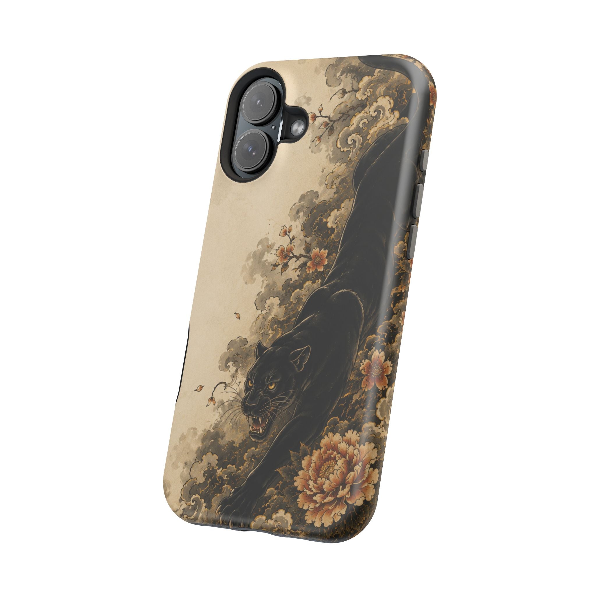 Black Panther Floral Tattoo Phone Case