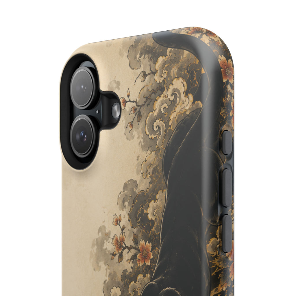 Black Panther Floral Tattoo Phone Case