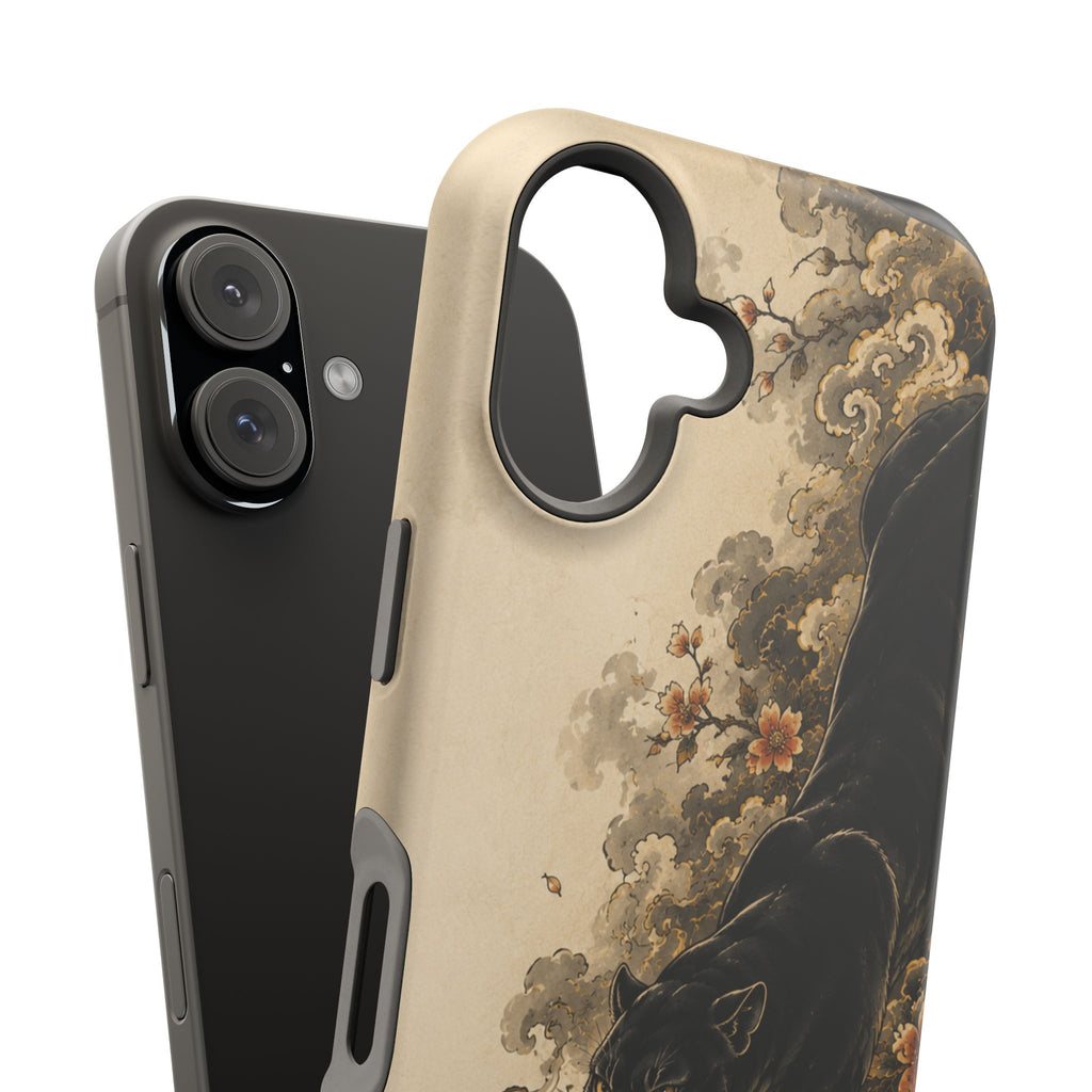 Black Panther Floral Tattoo Phone Case