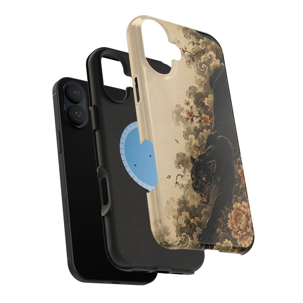 Black Panther Floral Tattoo Phone Case