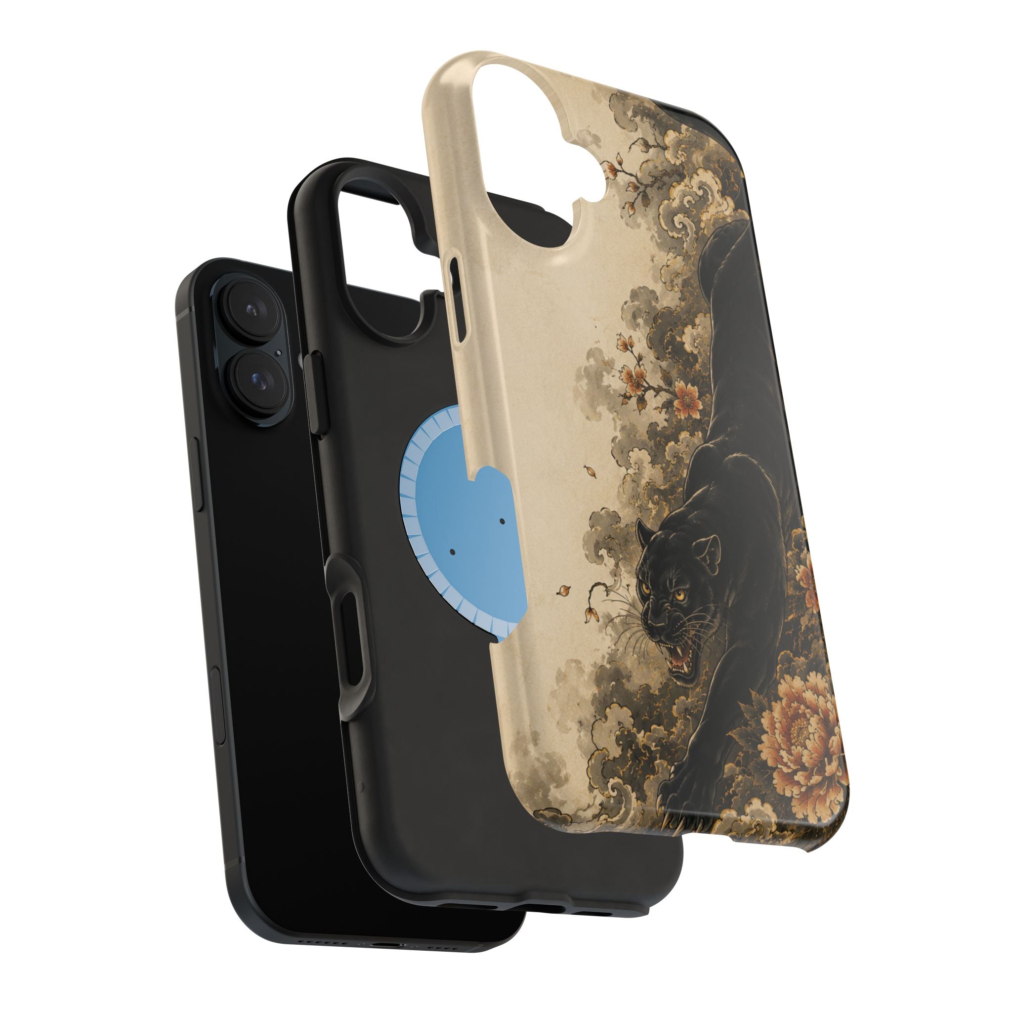 Black Panther Floral Tattoo Phone Case
