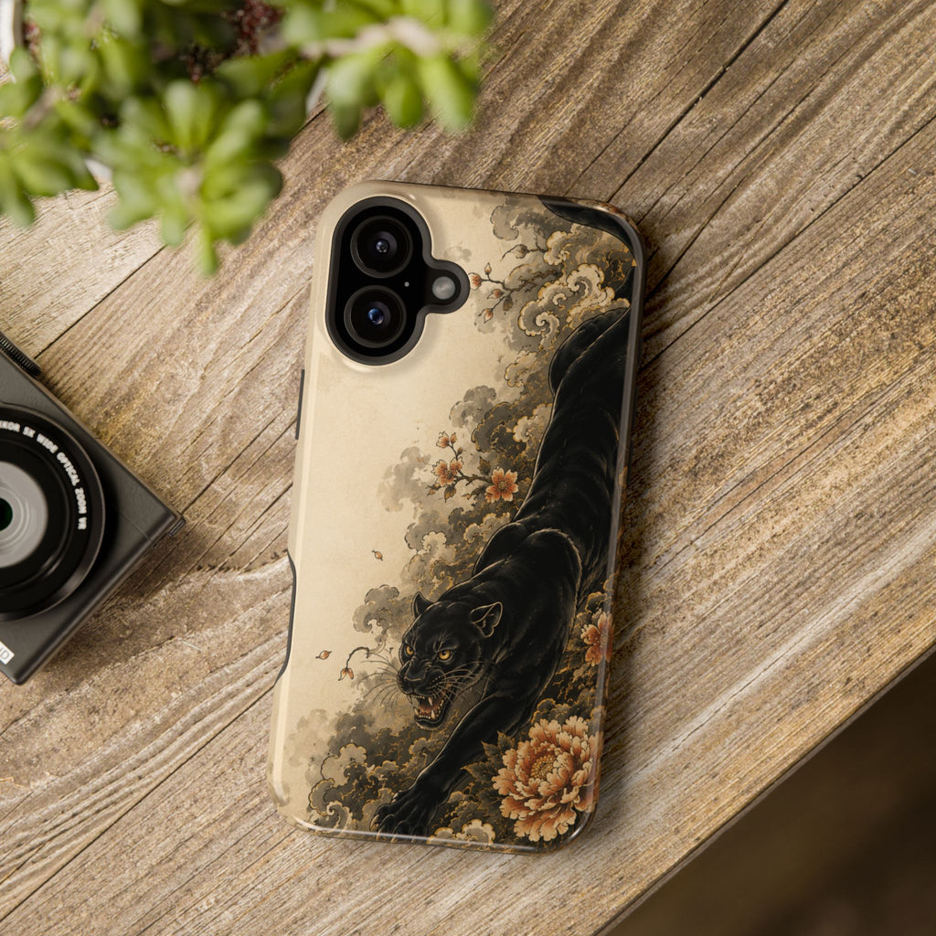 Black Panther Floral Tattoo Phone Case