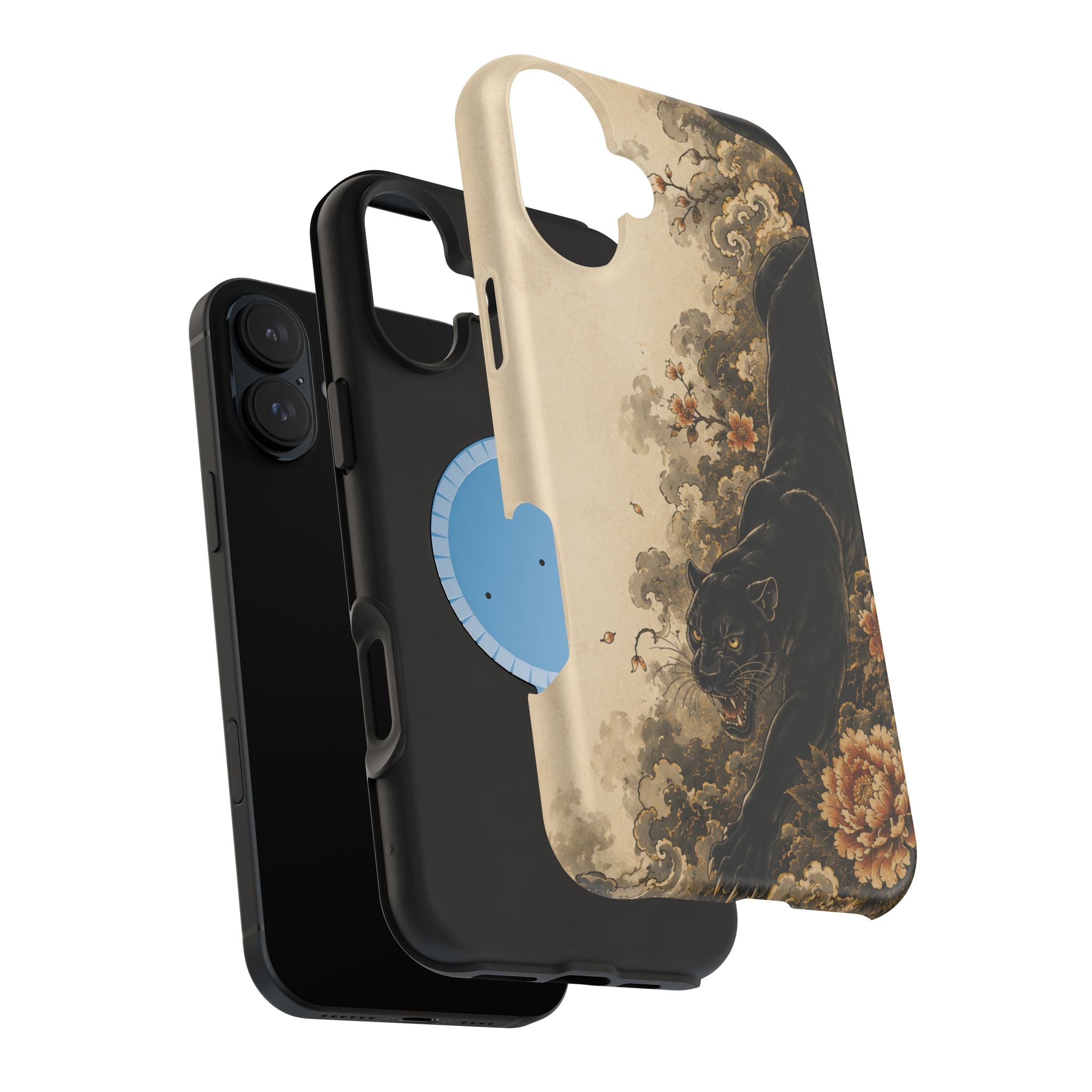Black Panther Floral Tattoo Phone Case