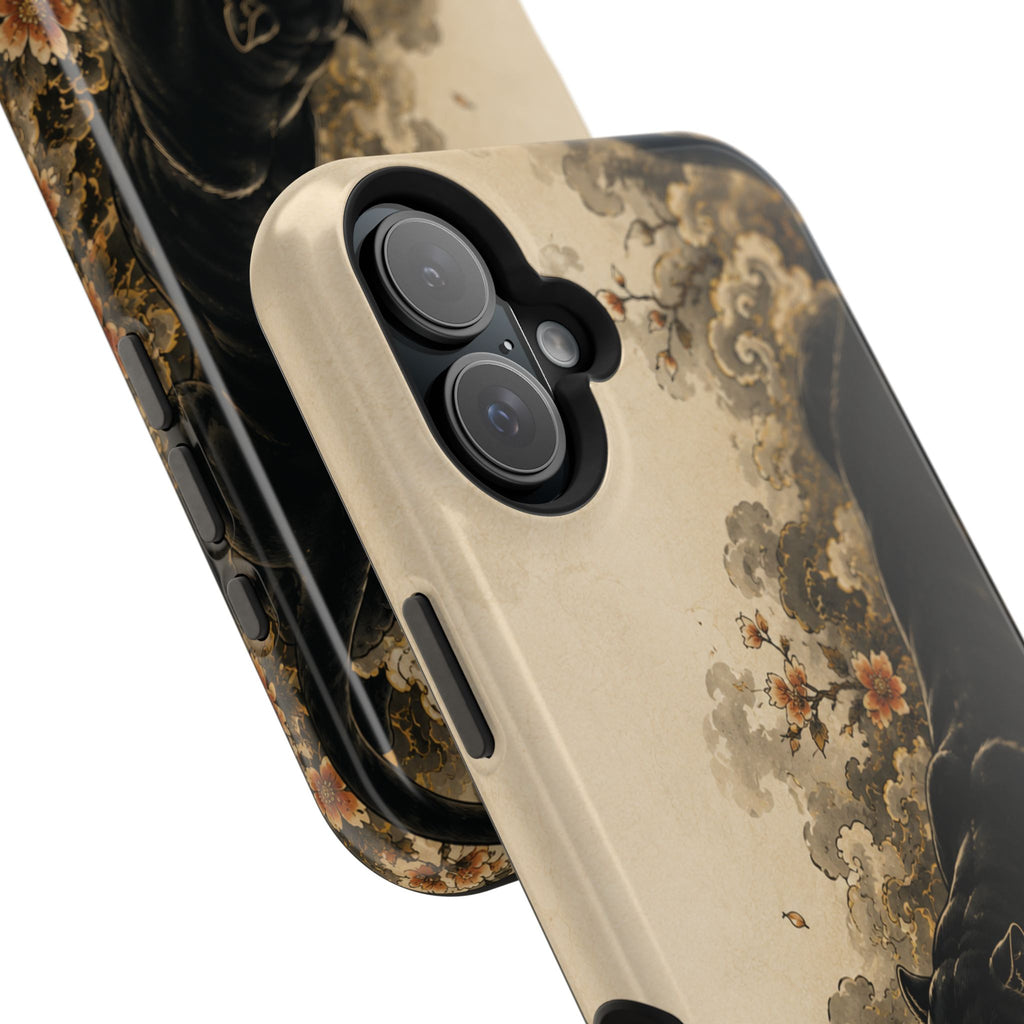 Black Panther Floral Tattoo Phone Case