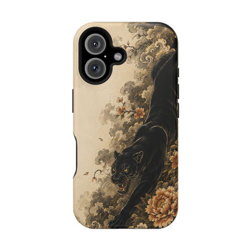 Black Panther Floral Tattoo Phone Case