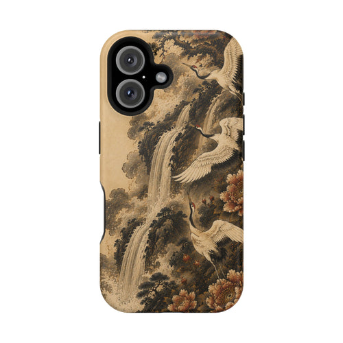 Cranes Waterfall Tattoo Phone Case